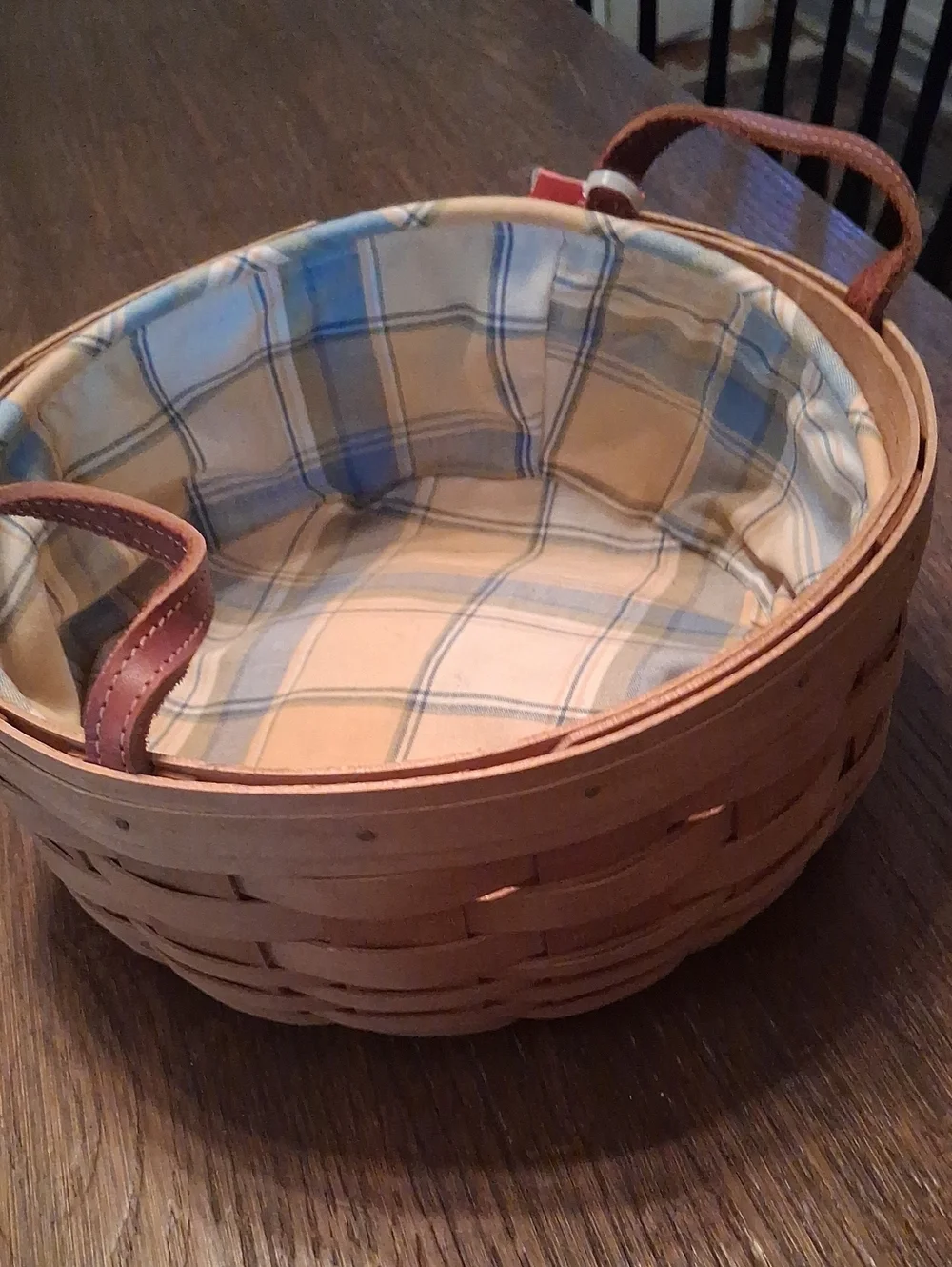 Longaberger Natural Brown Handwoven Basket Interior
